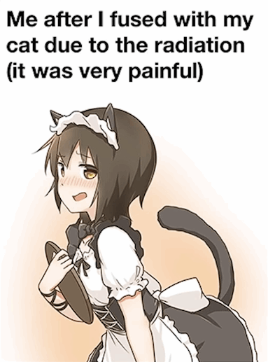 Me after I fused with my cat due to the radiation (it was very painful)