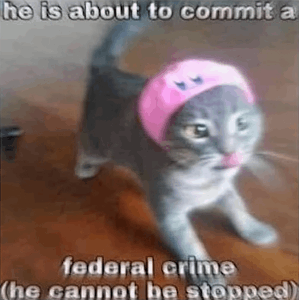 he is about to commit a federal crime (he cannot be stopped)